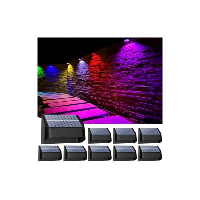 Yivsen Solar Fence Lights Outdoor – 30H+ Runtime, High Brightness,