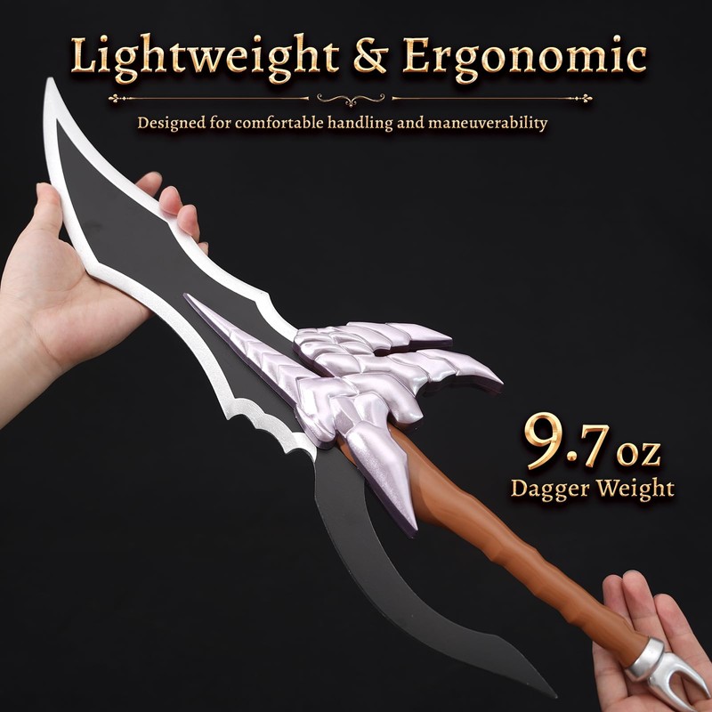 PowerGale Jinwoo Dagger Cosplay Sword with Sheath&Display Stand, Kasaka's Venom