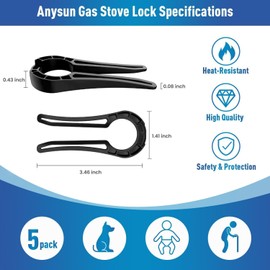 Stove knob Safety Covers - 6 Pcs Gas Stove Knob Locks, Oven Knob Covers for Child Pet Safety