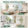 wowspeed Artificial Olive Tree 7FT, w/10.25inch White Tall Planter, Faux