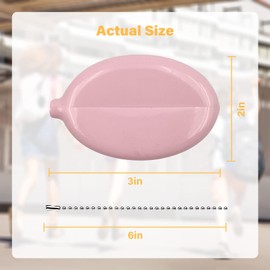 DEEZOMO 3 Pieces Rubber Coin Purse, 2 x 3 Inches Oval Squeeze Coin Holders With Chain for Women Men Travel, Pale Pinkish Grey 3 Pack, Coin-purses