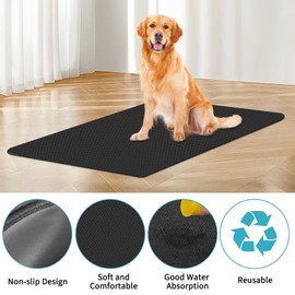 Dog Crate Mat Liner，Washable Pee Pads , Absorbs Urine - Waterproof Under Mat Floor Protector Reusable -Dog Crate Pad Ideal for Floor Protector (29" x 48", Count, 1)