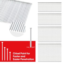 SHALL 16 Gauge Finish Nails, 2000-Count (1-1/4, 1-1/2, 2, 2-1/2 Inch) 16GA Galvanized Finishing Nails Assorted, Nail Gun Nails & Small Finishing Nails Assortment for Pneumatic, Electric Finish Nailer