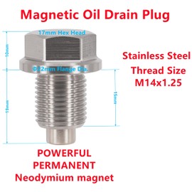 Dsnaduo 1PC M14x1.25 Stainless Steel Magnetic Oil Drain Plug Fit Suzuki Motorcycles Textron Off Road Arctic Cat Wildcat ATV UTV Ford Super Duty International Harvester, Replace F4TZ-6730-A DP015