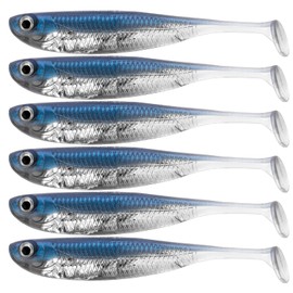 QualyQualy Soft Plastic Swimbait Paddle Tail Shad Lure Soft Bass Shad Bait Minnow Paddle Tail Swim Bait for Bass Trout Walleye Crappie 2.75in 3.14in 3.94in 5in (1#, 2.75in - 6Pcs)