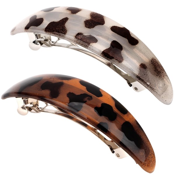 Bumlofa 2er-Set Leopard Haarklammern - Trendige Haarspangen Damen für Stylische