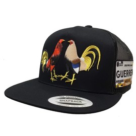 Dos gallos con la placa de Guerrero Black al lado hat Black mesh