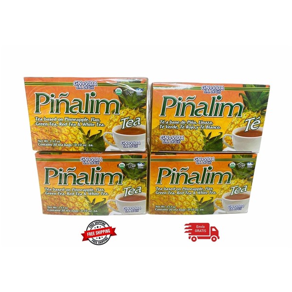 4 Pack Te Pinalim GN+Vida TEA Piñalim  Pina Pineapple Diet 120 Days