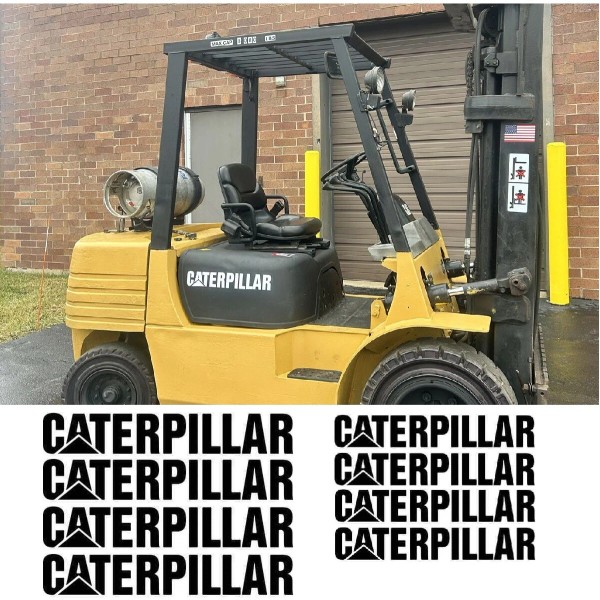 Unbranded Caterpillar Forklift Decal Set Fork Lift - White