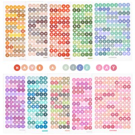 10 Sheets Colorful Alphabet Letter Stickers, Round Self Adhesive Alphabet Stickers, Colorful Small Round Paper Self-Adhesive Letter Labels Decal for Scrapbooking Decorative DIY Crafts Cards Notebook