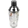 14 oz Recipe Glass Cocktail Shaker With Strainer Top -