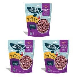 Seven Sundays Sunflower Cereal, Real Berry, 8 Oz Bag (Pack of 3), Grain & Gluten Free, 5g Upcycled Protein, 0g Refined Sugar, Crunchy Fruity Snack