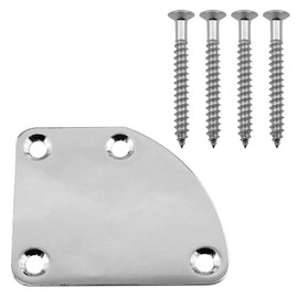 Dsjnf Guitar Hole Curved Neck Plate Neck Plate Stainless Steel Guitar Neck Plate Neck Reinforcement Plate Electric Guitar Part Replacement TV Neck Plate 1PCS