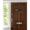 FujDun Wooden Key Holder Wall Mount with 4 Hooks, Black