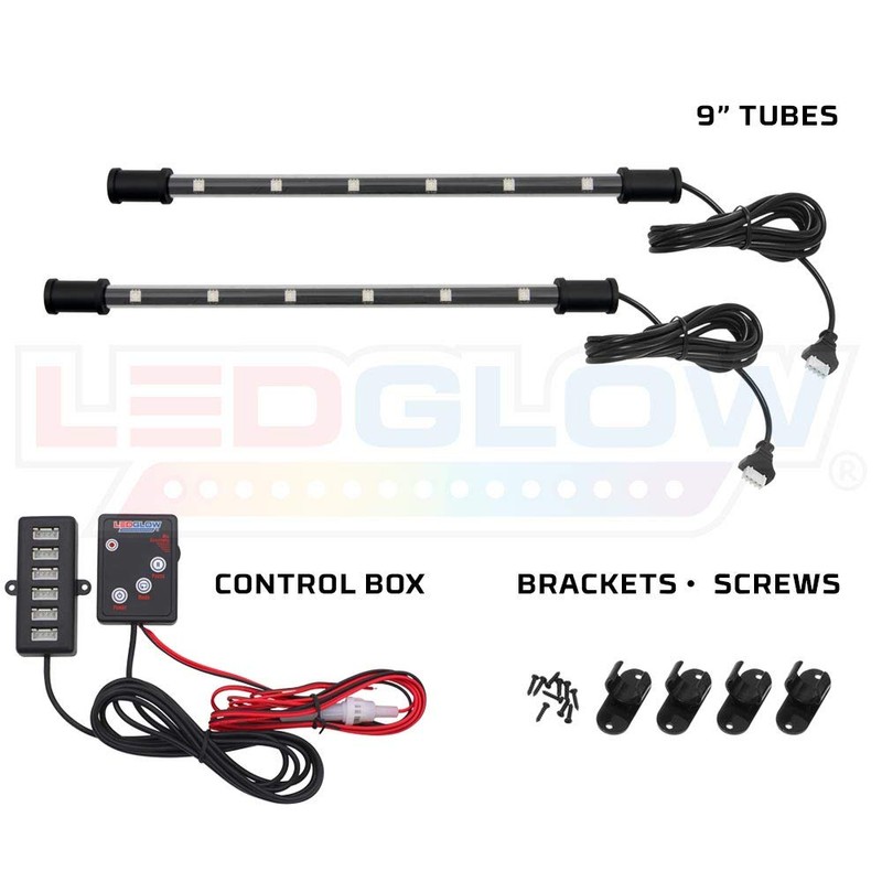 LEDGlow 2pc Multi-Color LED Interior Footwell Underdash Neon Lighting Kit