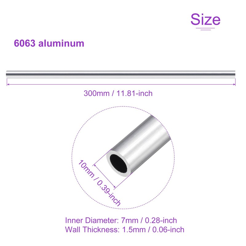 DMiotech 6063 Aluminum Round Tube (Outer Diameter 0.4 in x