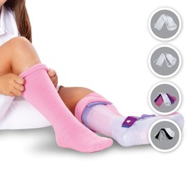 SmartKnit Calcetines de interfaz AFO sin costuras, paquete de 3, tallas para niños, blanco/gris/negro (White/Gray/Black), Medium