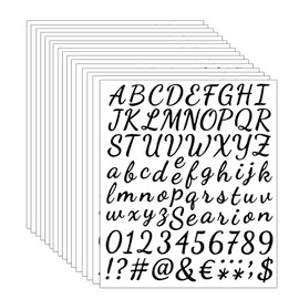 ELANE 16 Sheets Self Adhesive Vinyl Letter Stickers,Mailbox Numbers Alphabet Letter and Number Stickers for Home,Office,Mailbox,Signs,Window,Door (Black)