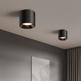 OKELI Modern LED Flush Mount Ceiling Light Fixtures for Hallway Kitchen Entryway, 20W 1800LM 3CCT 3000K-6000K Dimmable Close to Ceiling Lighting, Cylinder Ceiling Lamps for Dining Room Living Room