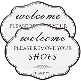 RAMIEYOO Designer No Shoes Sign, Acrylic (White)