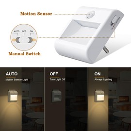 Suright Suright Nachtlicht Steckdose mit Bewegungsmelder, 2 Stck Helligkeit Dimmbare Nachtlicht mit EIN/AUTO/AUS Modi, Steckdosenlicht fr Kinderzimmer, Schlafzimmer, Treppe, Gang, Kche, Warmwei?