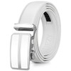 Itiezy Men's Designer Leather Belt Buckle Black - white 2