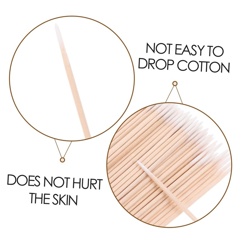 Ciieeo 2Pcs Double Pointed Cotton Swabs Precision Makeup Applicators for