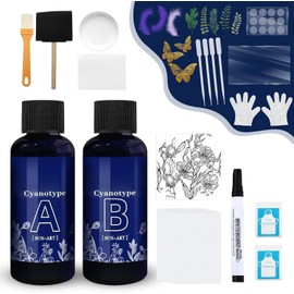 JAOJAO Cyanotype Solution, Cyanotype Sensitizer Kit Sun Printing Kit Blooming Artistic Inspiration for Paper and Fabric for Photographic Blueprints Beginners and Artists