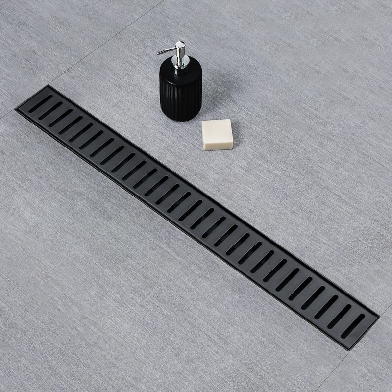 SaniteModar Linear Shower Drain, 24 inch Matte Black Shower Drain