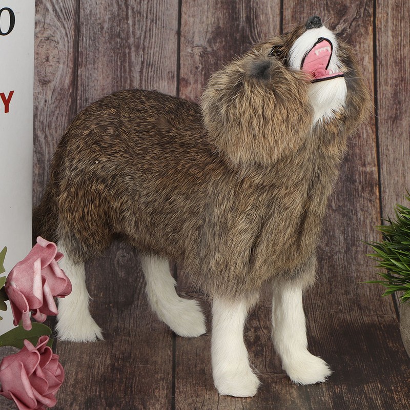 Garden Decoration Simulation Brown Wolf,Brown Wolf Ornaments Handicrafts