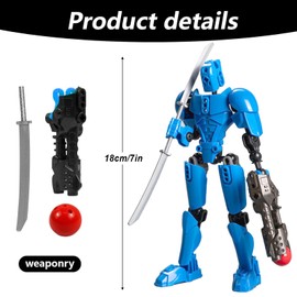 Lucky 13 Action Figures Activity Robot, Titan T13 3D Printed Mannequin Toys Multi-Jointed Movable Robots，PVC Toys Desktop Ornaments Figure ，Home Desktop Decorations Gifts for Game Lovers (blue)
