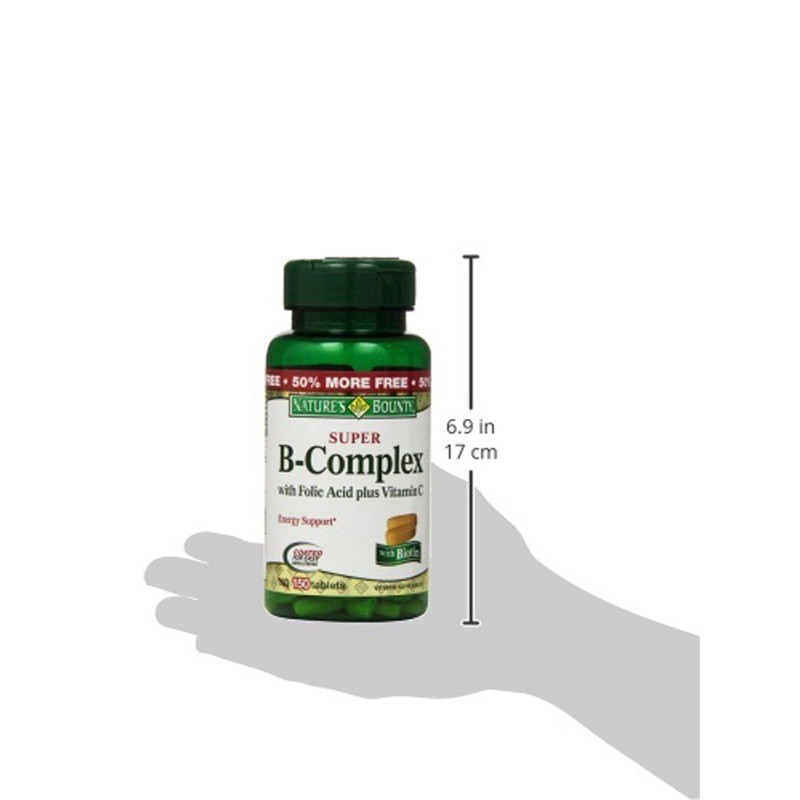Nature's Bounty Super B Complex Vitamin Supplement Energy Health Support