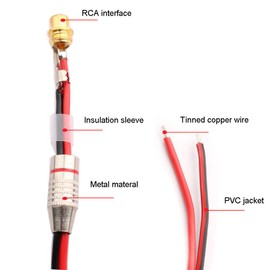 RUNCCI-YUN 2PCS Speaker Wire RCA Female Plug Jack Connector Adapter to Bare Wire Open End Audio Video RCA Cable for Amplifier Receiver Speakers