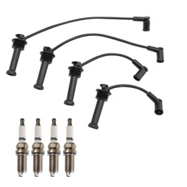 Ignition Kit Spark Plugs Spark Plugs Wire Set Compatible with 2011-2019 Ford Fiesta