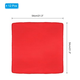 PATIKIL Große einfarbige Bandanas, 53,3 x 53,3 cm, 12 Stück, blanko, multifunktionales Stirnband, Schal, Halstuch für Damen und Herren, Rot, rot, 21"