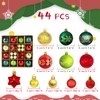44-Piece Christmas Baubles Set, shallyong Christmas Tree Baubles, Plastic Christmas