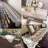 KEPSWET 100% Cotton Handmade Crochet Lace Oval Table Runner Olive