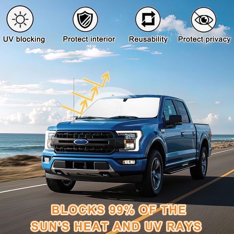 PIMCAR Windshield Sun Shade for Ford F150 2021-2026 | Premium