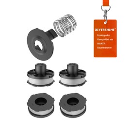 Rivershine 195858-1/196146-9 Ersatzspule Kompatibel mit Makita Akku-Rasentrimmer 18V DUR181, DUR180Z, DUR181RF(4 Spulen+ 1 Spulenabdeckung+ 1 Feder)