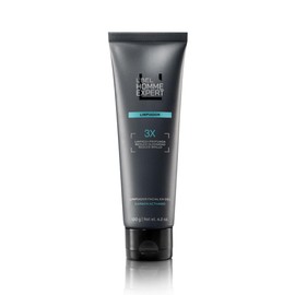 L'BEL - Homme Expert Limpiador para Hombre 120 g, Limpiador Facial en Gel, Antiarrugas, Reduce Brillo y Reduce Oleosidad, con Carbón activado y Ácido salicílico, para Todo Tipo de Piel