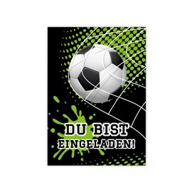 Minkocards 12 Invitation Cards for Children's Birthday Boys Football Invitations for Birthday Children Colourful Birthday Invitations