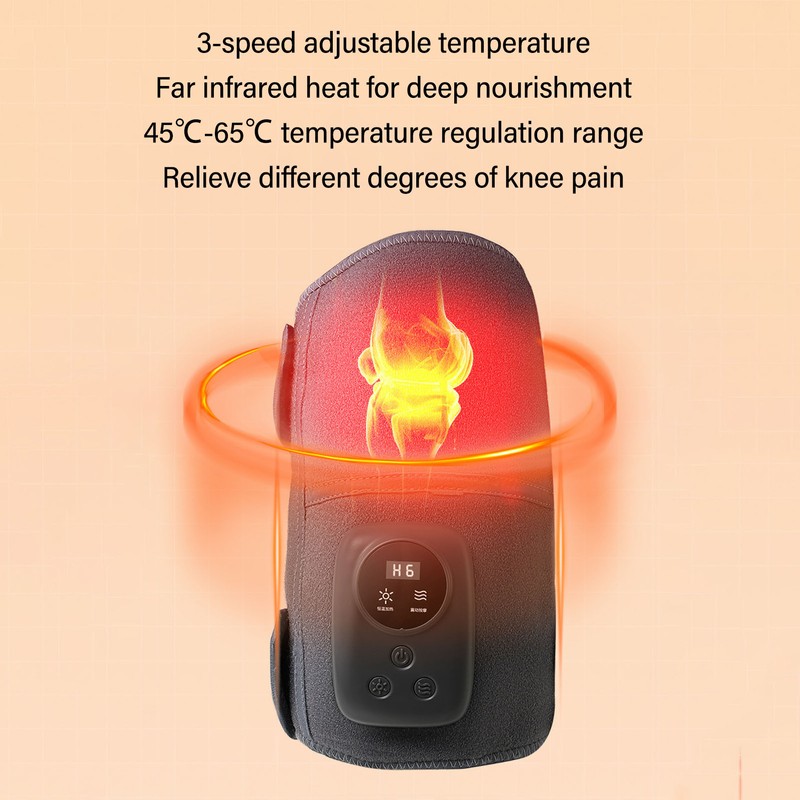 Knee Massager Vibration Single with Multiple Modes Adjustable Strap USB