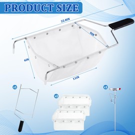 Suclain Fryer Filter Bag & Frame Reusable Cooking Oil Filter for Deep Fryer 70 lb Cooking Oil to Easy Clean Mesh to Capture Crumbs for Home Commercial Use with 1 Frame, 2 Bags and 1 Food Thermometer