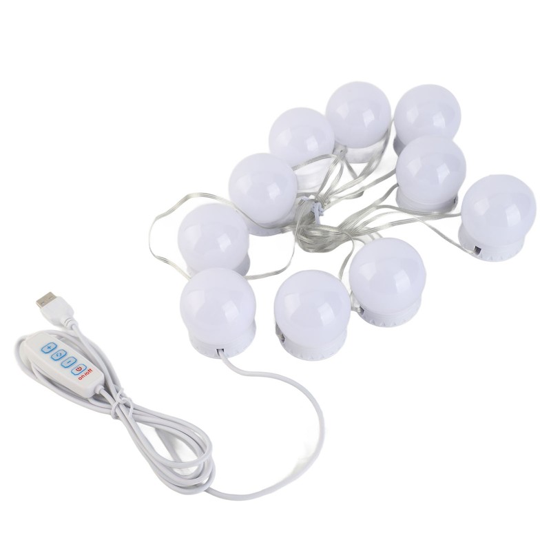 LED Makeup Mirror Lights Dimmable Bulb Warm/Cold Tones Dressing Mirror