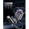 Retractable Car Charger USB C Fast Charging 120W, Car Accessories