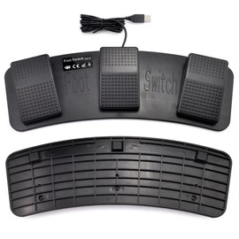 iKKEGOL PC USB Triple Foot Switch Keyboard Mouse Control Action 3 Three Pedal HID Media