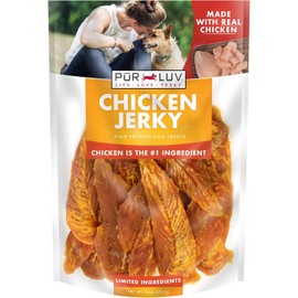 Golosinas para perros, carne seca de pollo para perros, hecha con pechuga de pollo 100% real, 16 onzas, saludable, fácil de digerible, de larga duración, con alto contenido de proteínas