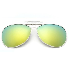 SEIWEI 11 Colors Polarized Lenses Flip-Up Clip On Sunglasses UV400 Driving Glasses, 1pcs Brown, Standard