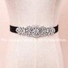 ULAPAN Rhinestone Black Elastic Belts for Women Interlocking Stretch Belt(S394),