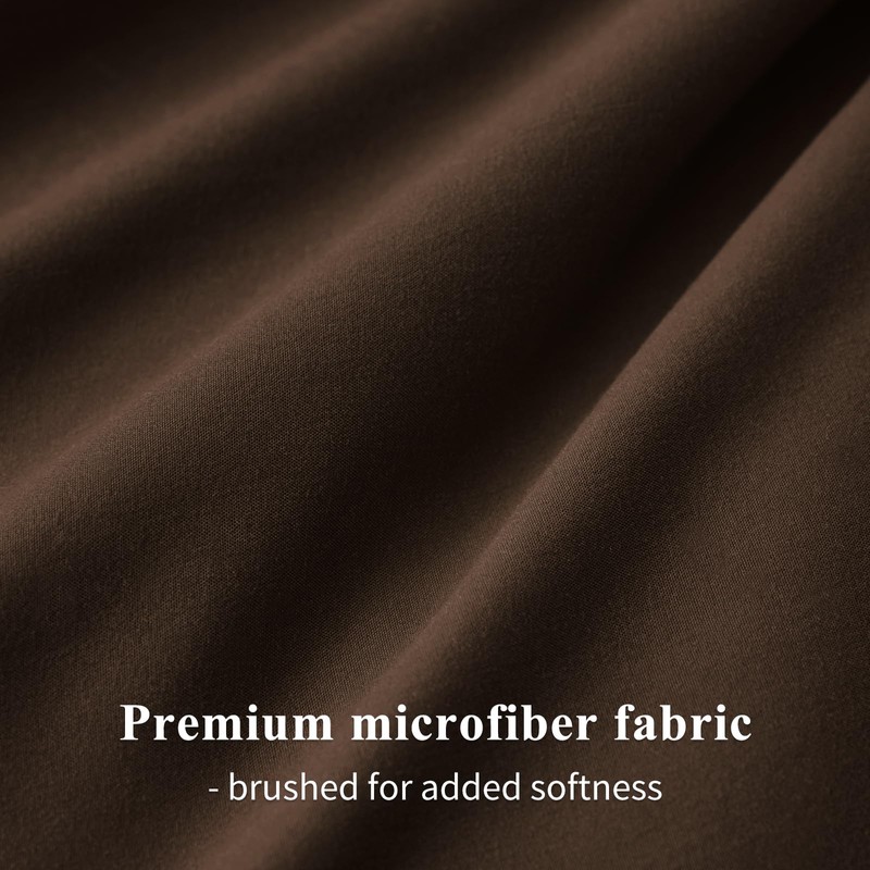 Aisbo Double Duvet Covers Set Brown - 3Pcs Bedding Set
